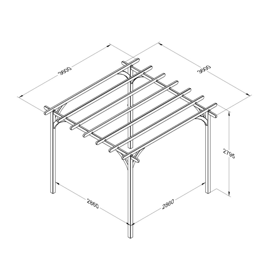 Forest Garden Ultima Pergola – 3.6 x 3.6m 5013053132272 2